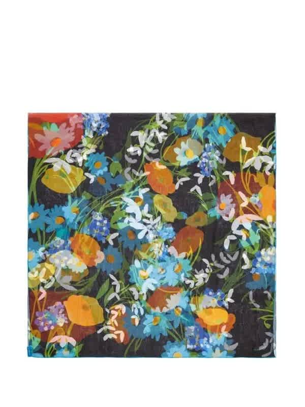 Burberry Poppy Garden Floral Print Silk Scarf