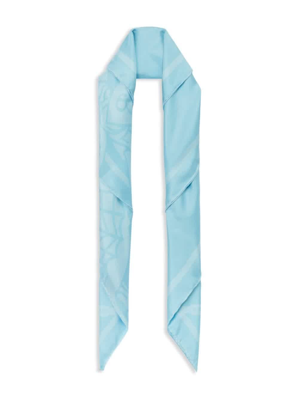 Burberry EKD Twin Knights Print Silk Scarf