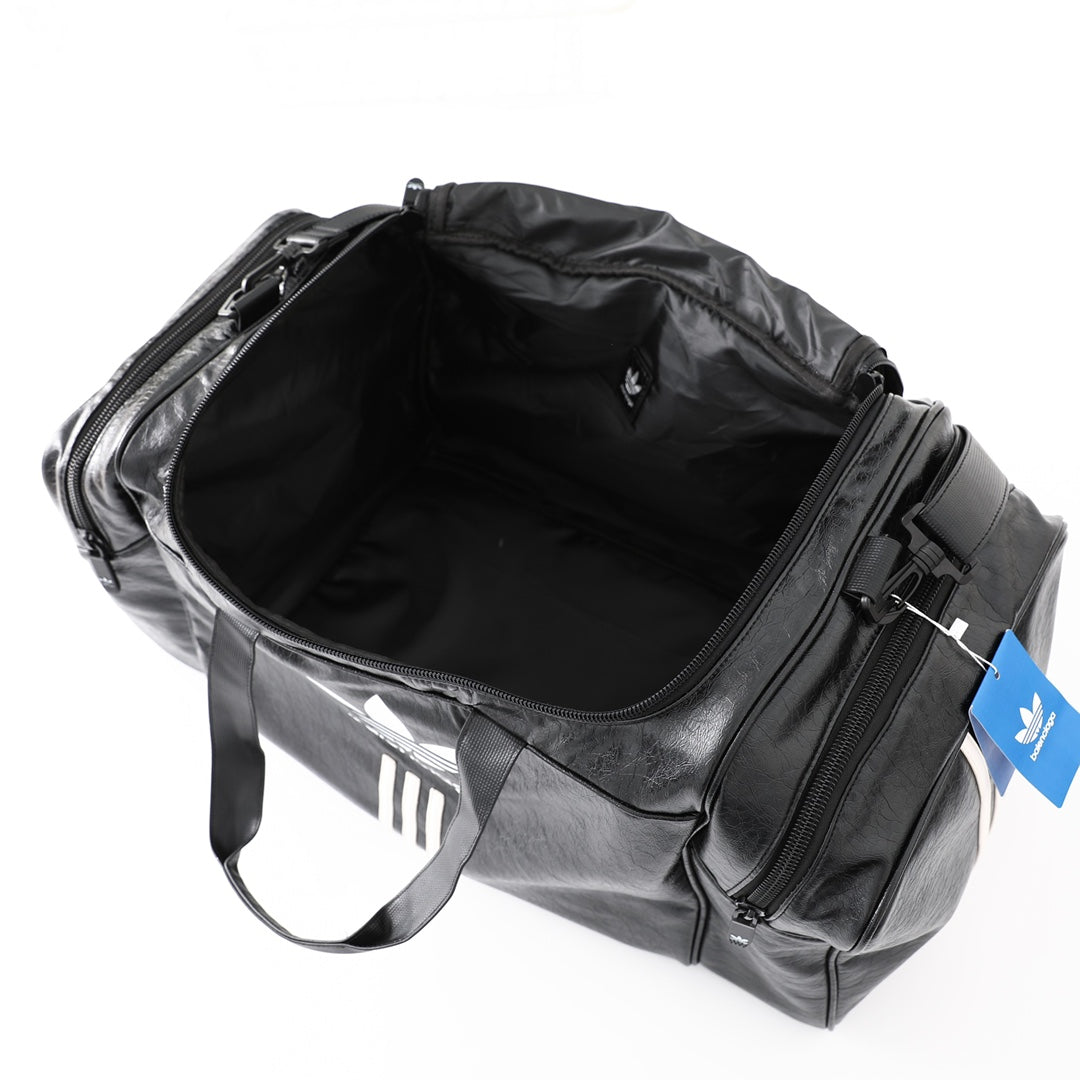 Vintage Genuine Leather Travel Duffle Bag – Large Bucket Gym Tote with Shoulder Strap