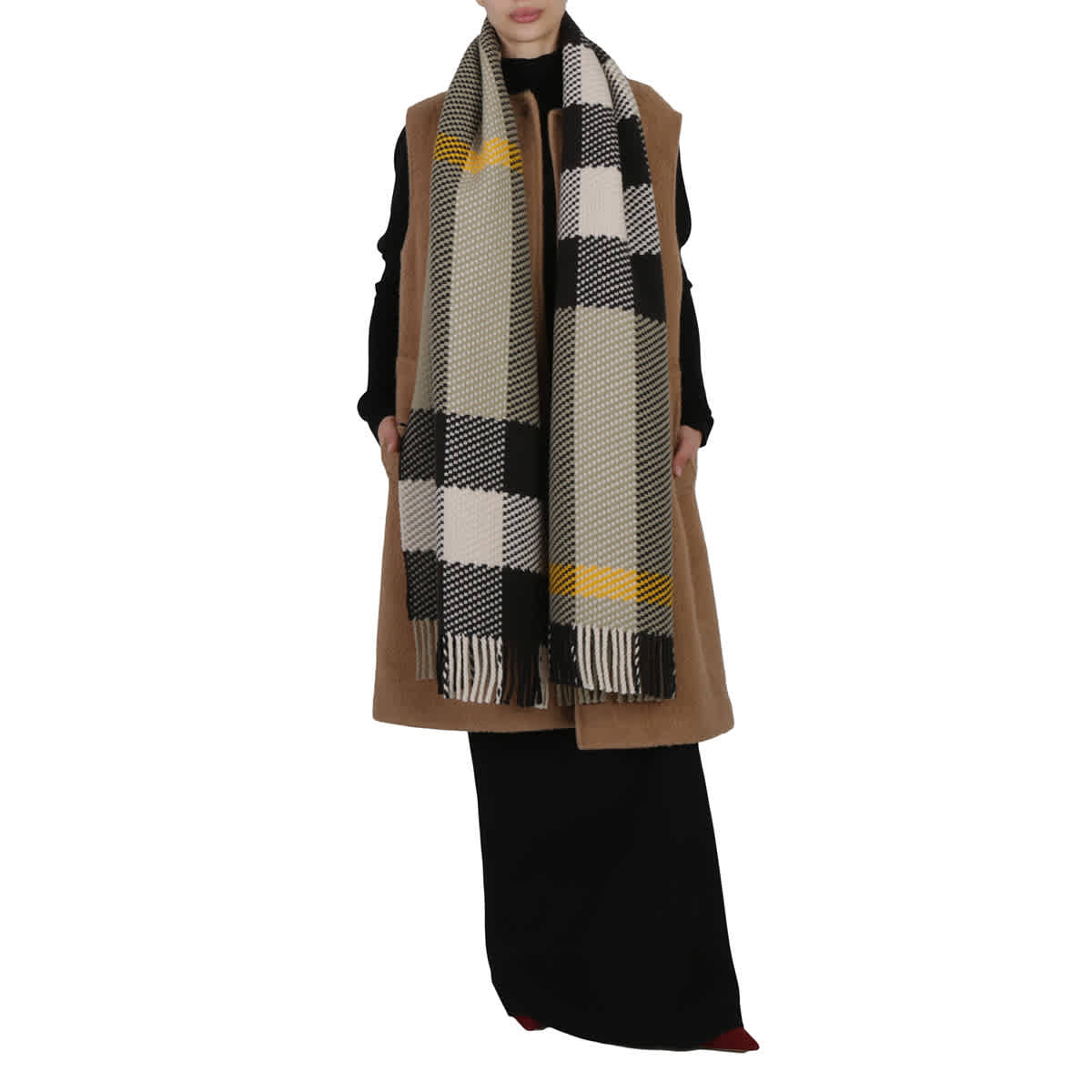 Burberry Hunter Check-Pattern Wool Scarf