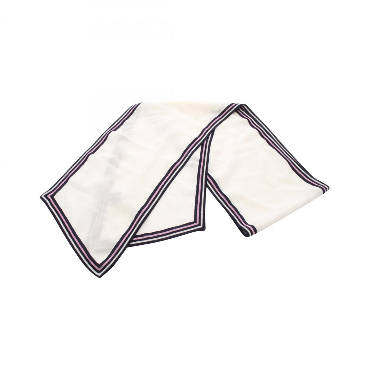 Chanel Navy pink Silk Wool Scarf (Pre-Owned)