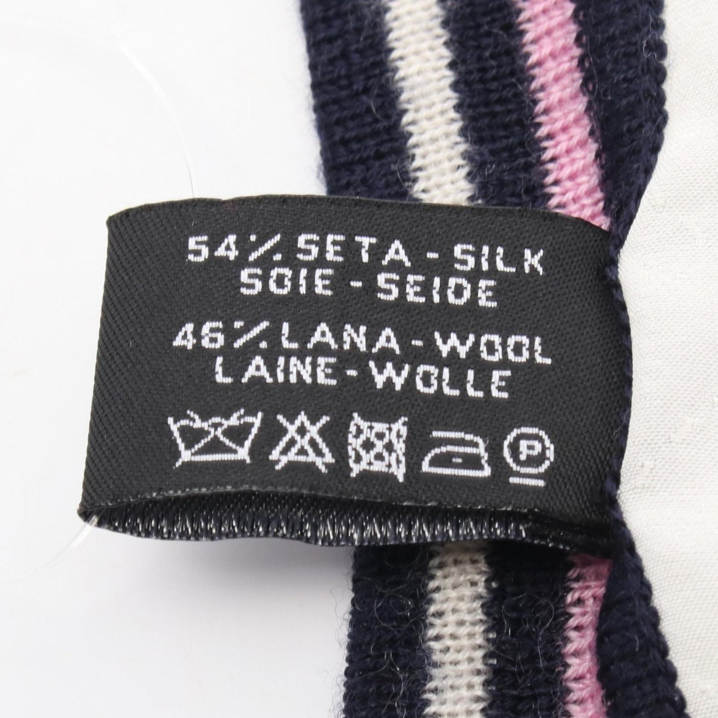 Chanel Navy pink Silk Wool Scarf (Pre-Owned)