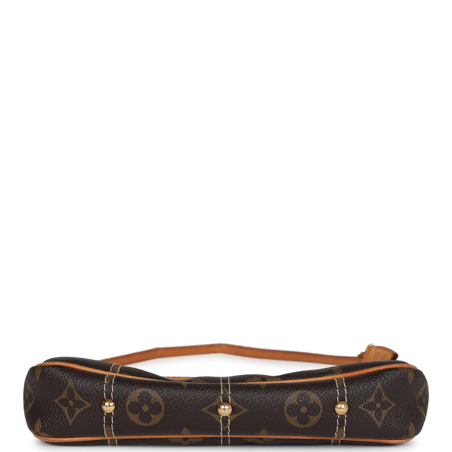Pre-owned Louis Vuitton Pochette Accessories Brown Monogram Rivet Gold Hardware