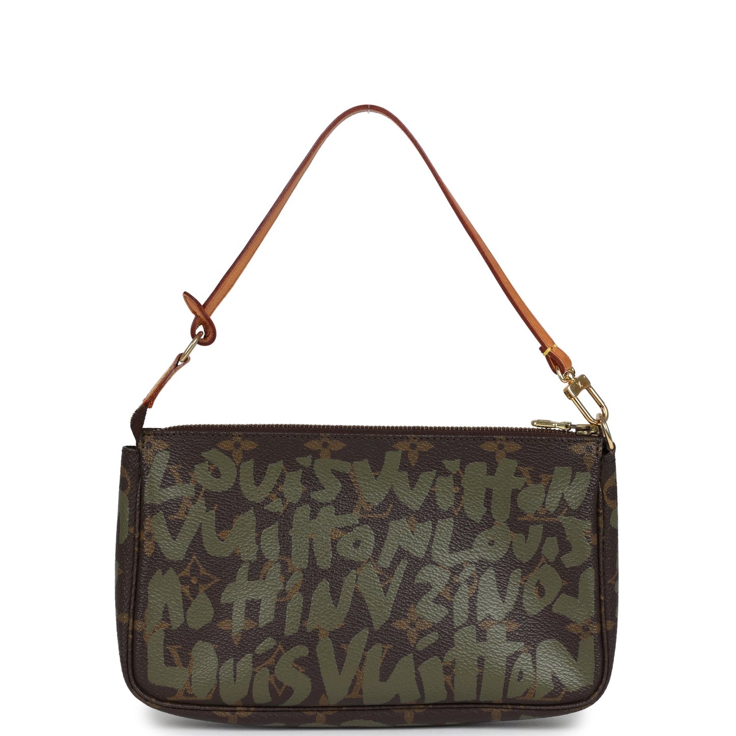 Vintage Louis Vuitton x Stephen Sprouse Pochette Accessories Khaki Graffiti Gold Hardware