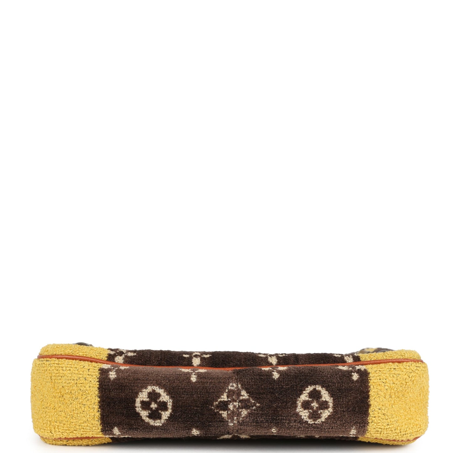 Vintage Louis Vuitton Trompe L'Oeil Pochette Brown and Yellow Velvet Brass Hardware