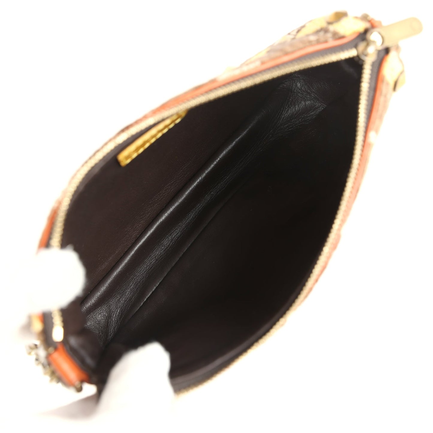 Vintage Louis Vuitton Trompe L'Oeil Pochette Brown and Yellow Velvet Brass Hardware