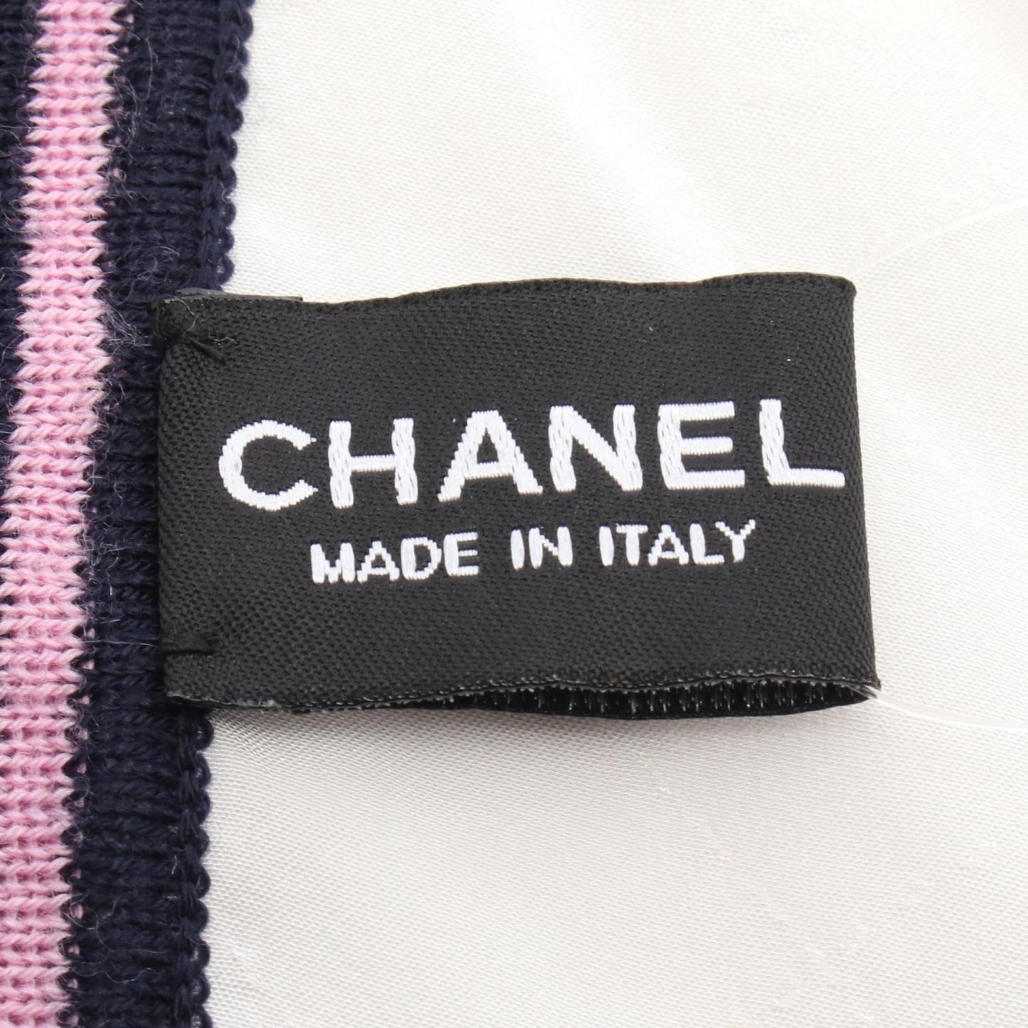 Chanel Navy pink Silk Wool Scarf (Pre-Owned)