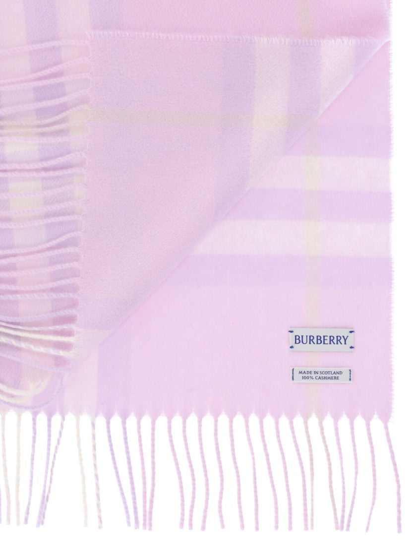 Rectangular Cashmere Scarf With Iconic Logo Intarsia