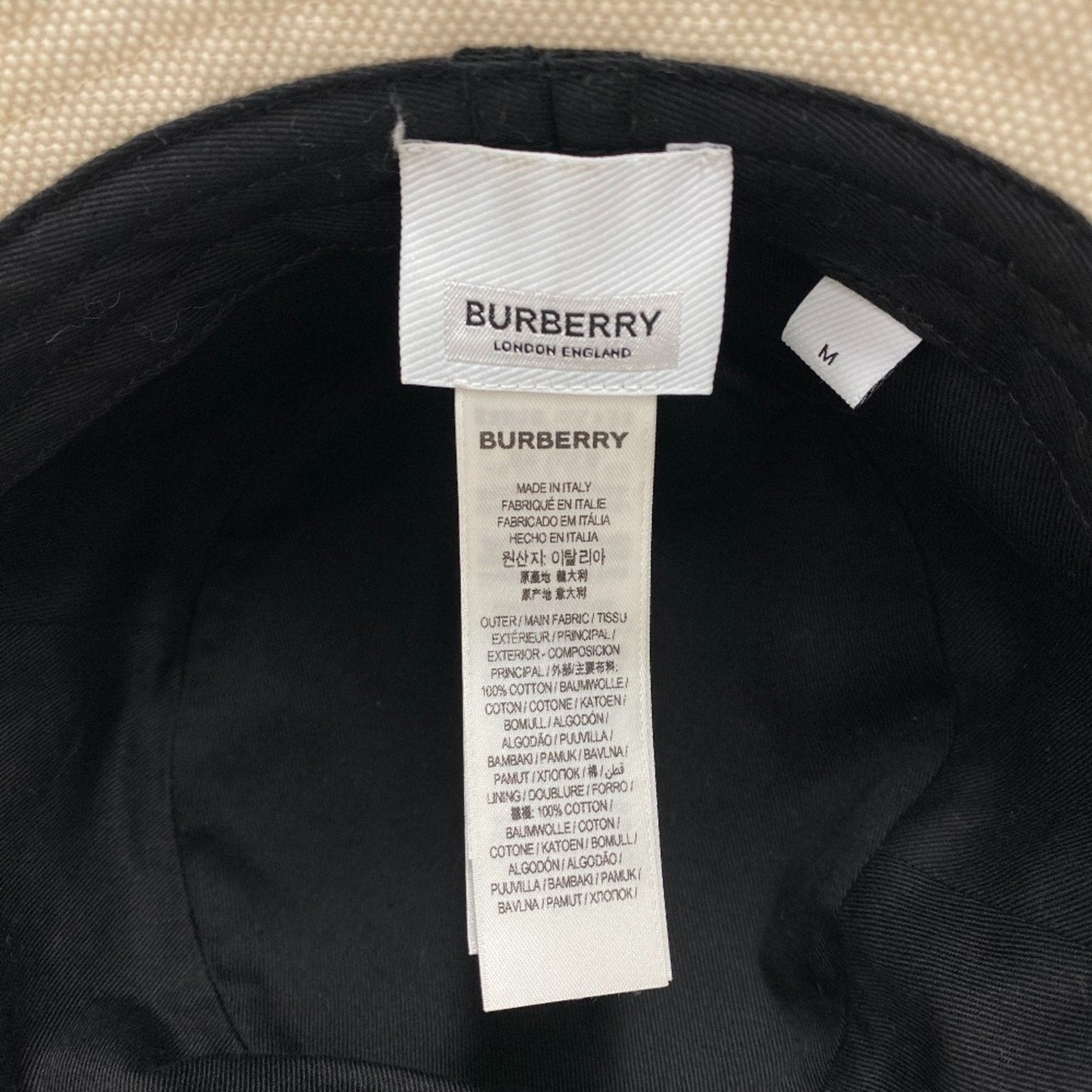 Burberry Cotton Leather Bucket Hat (Pre-Owned)