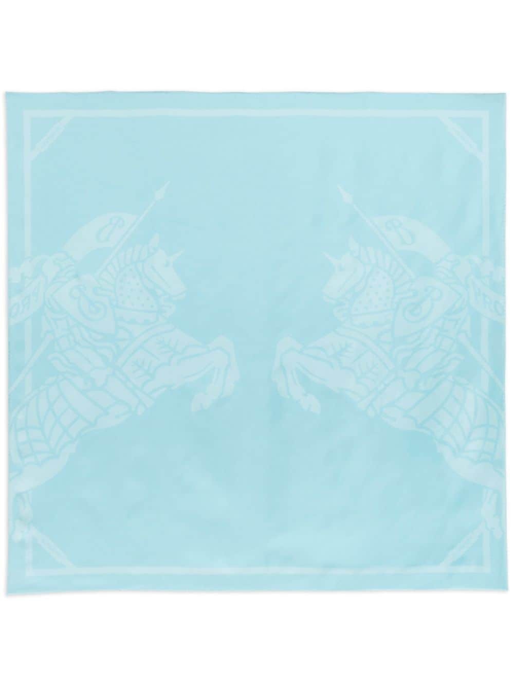 Burberry EKD Twin Knights Print Silk Scarf