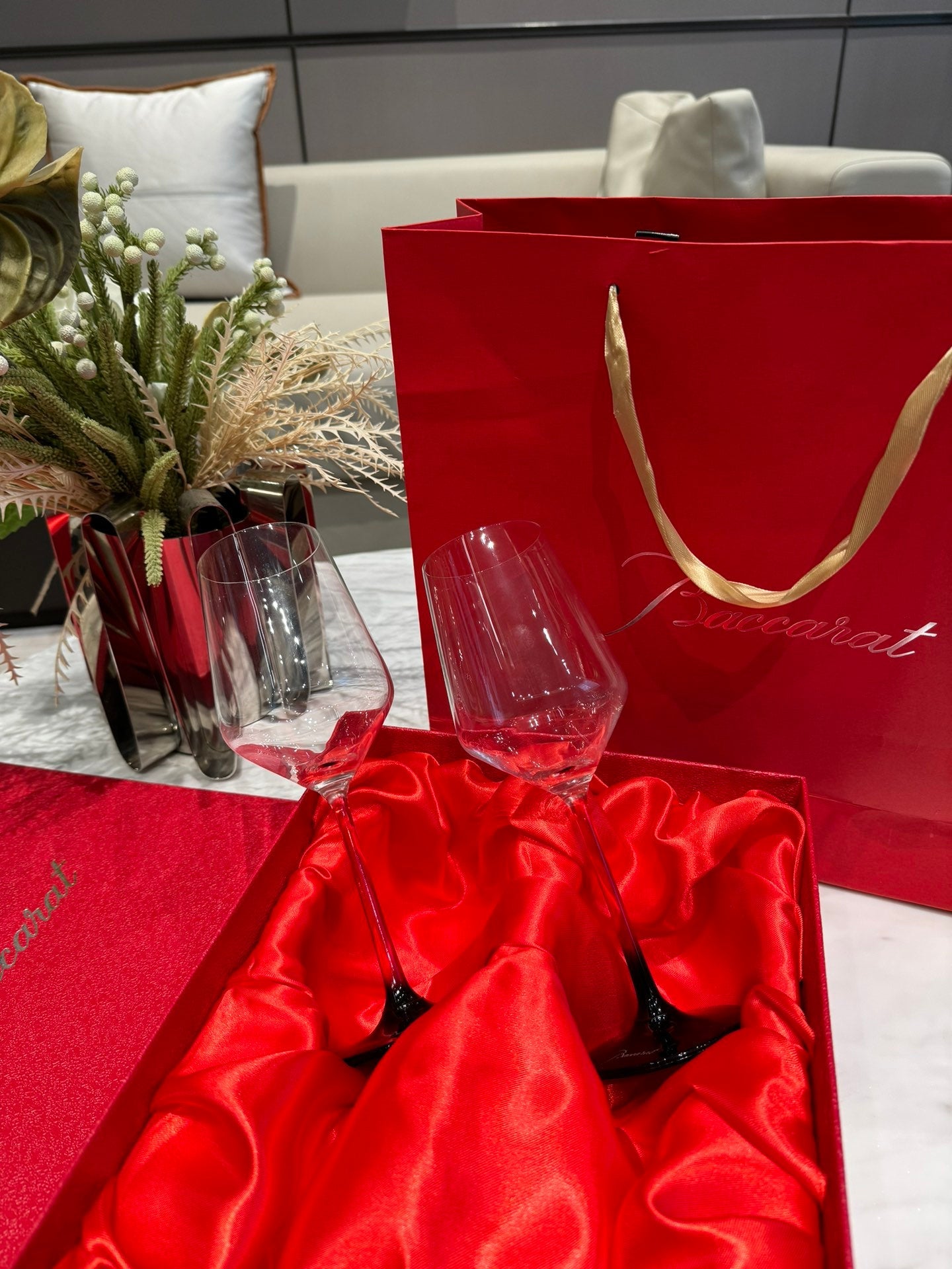 Baccarat Crystal Wine Glass Set (2-Piece Gift Box)