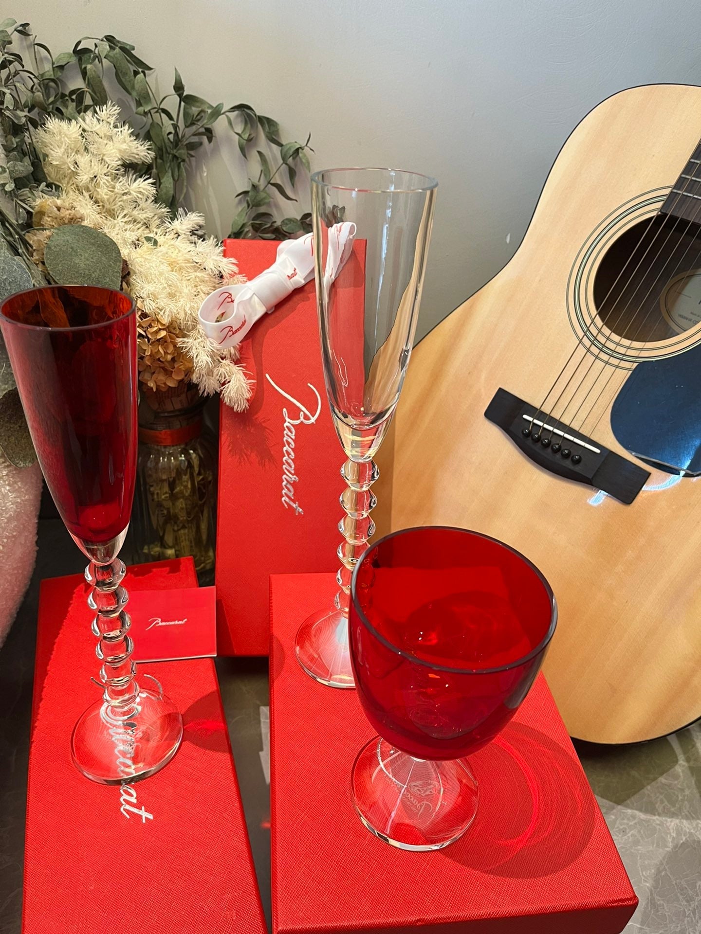 Baccarat VEGA Star Series Short-Stem Champagne Glass Red