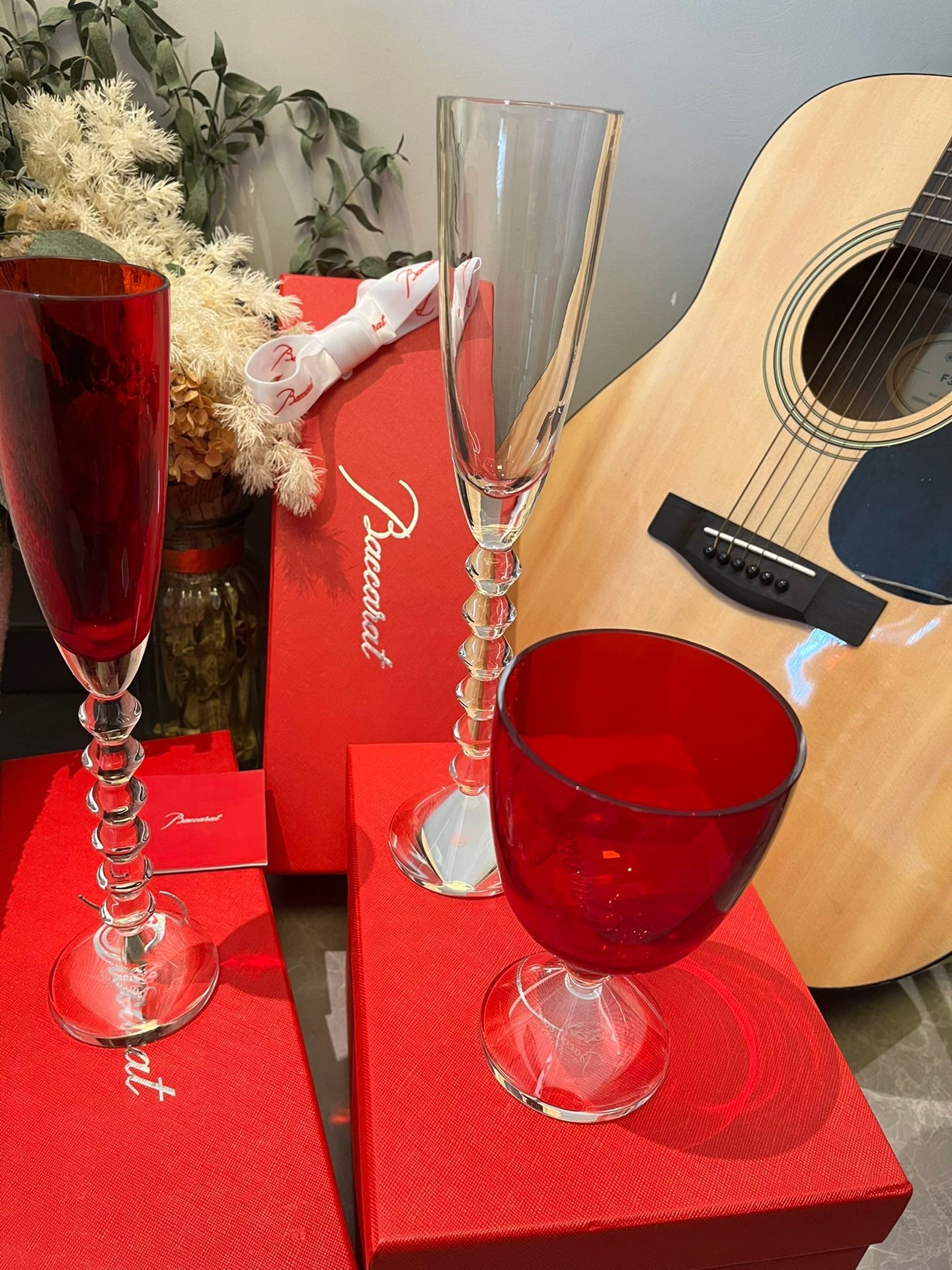 Baccarat VEGA Star Series Short-Stem Champagne Glass Red