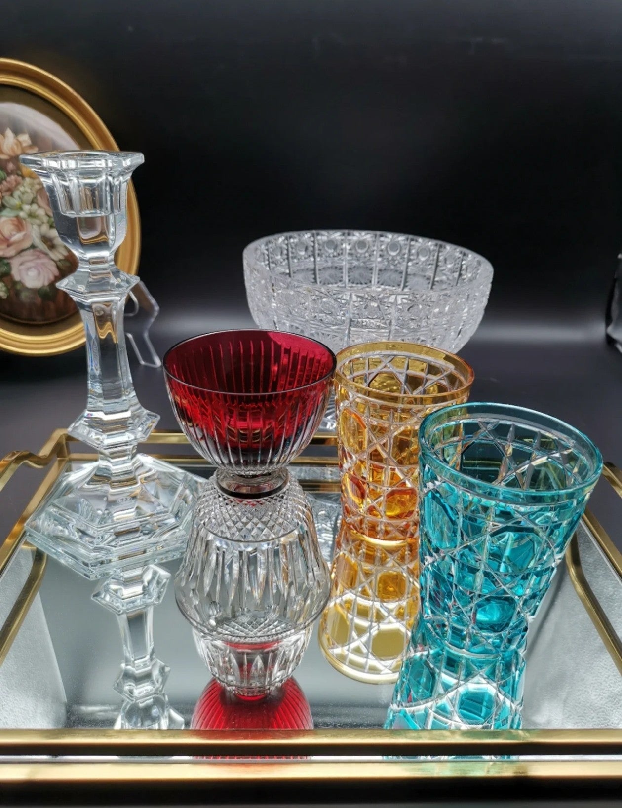 Baccarat Harcourt Fire of Passion Mini Crystal Candle Holder