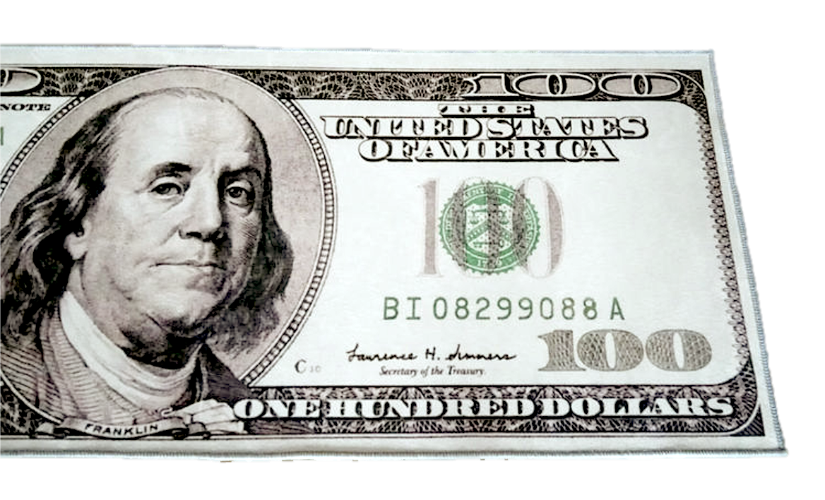 100 DOLLAR BILL RUG