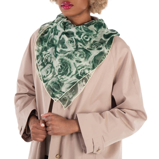 Burberry Water Rose Silk Square Scarf