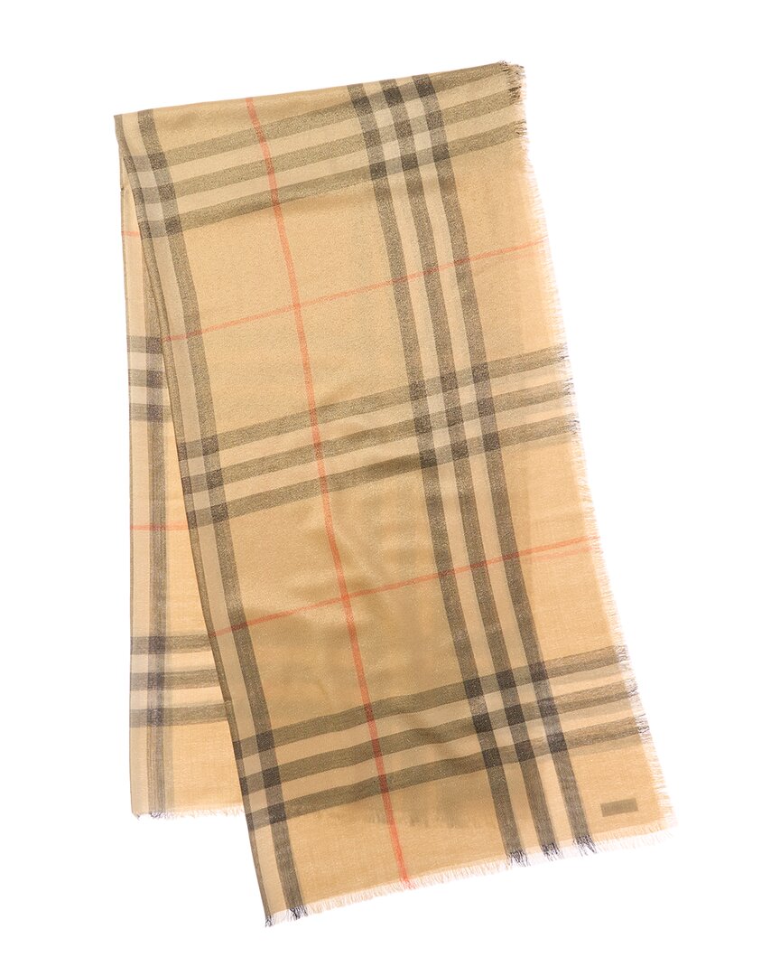 Burberry Metallic Wool & Silk-Blend Scarf