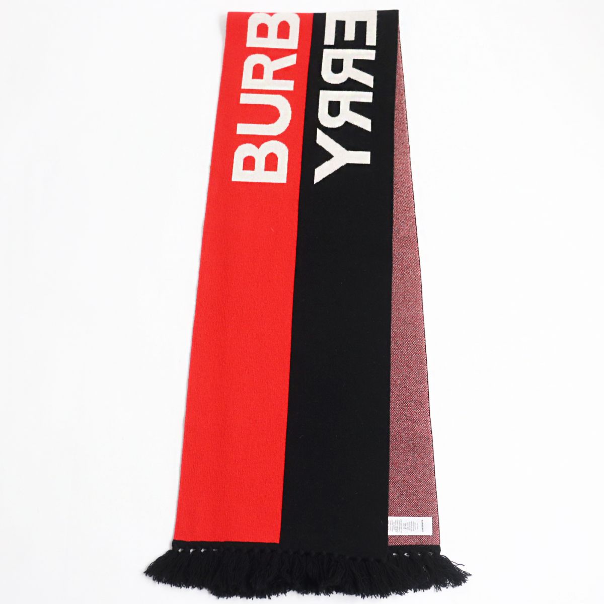 Burberry Cashmere Logo Fringe Scarf Multicolor