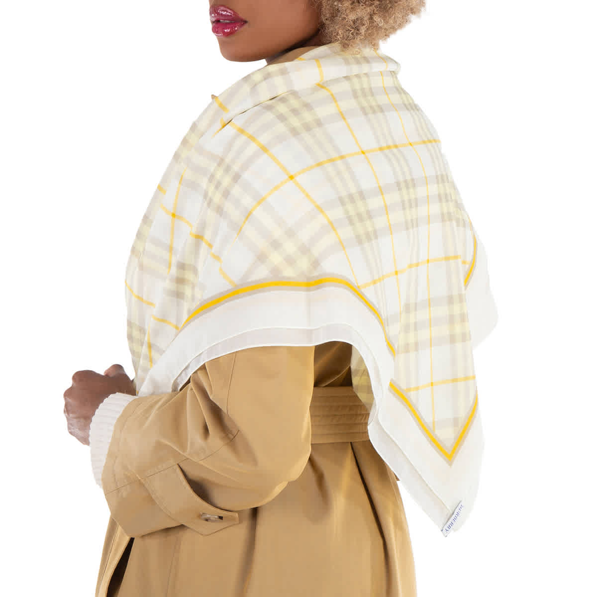 Burberry Check Pattern Cotton Scarf