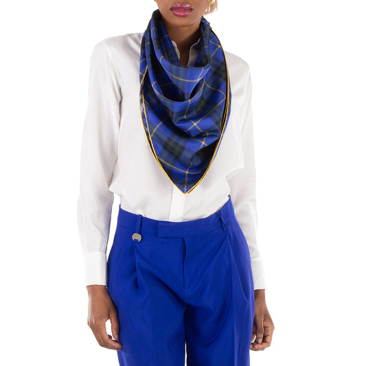 Burberry Check Pattern Sqaure Silk Scarf