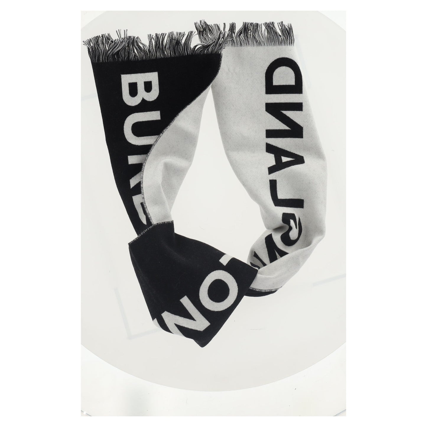 Burberry Logo Scarf in Black Wool