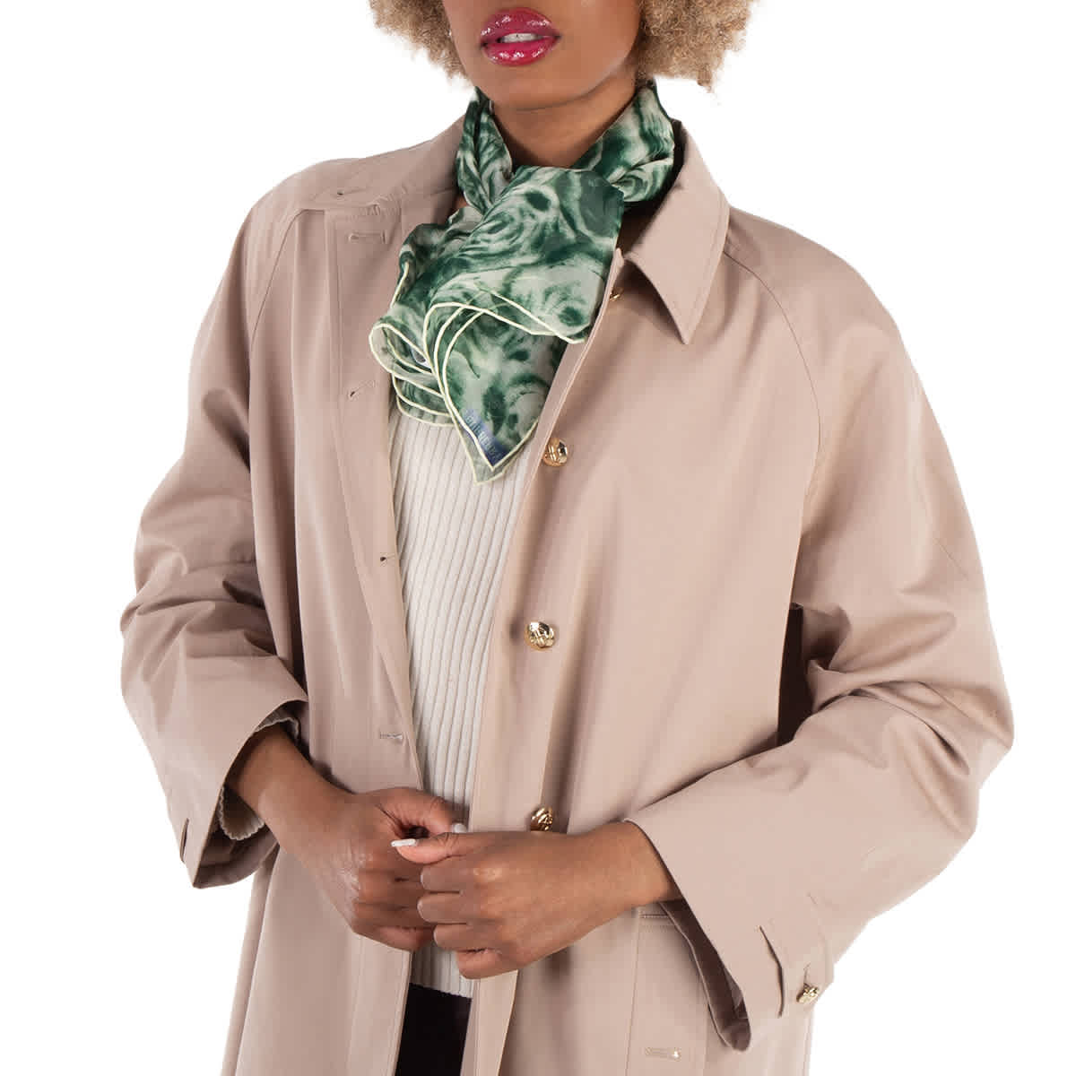 Burberry Water Rose Silk Square Scarf