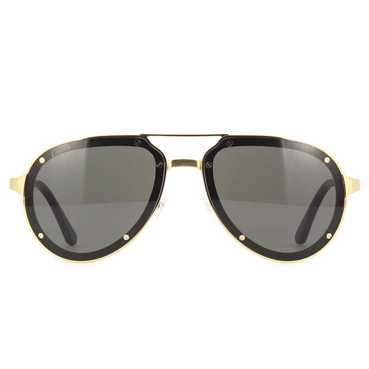 Cartier Eyewear CT0195S-002 Santos De Cartier Gold Grey Sunglasses