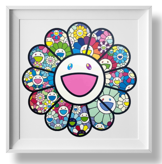 MURAKAMI PASTEL COLOR FLOWERS WALL FRAME