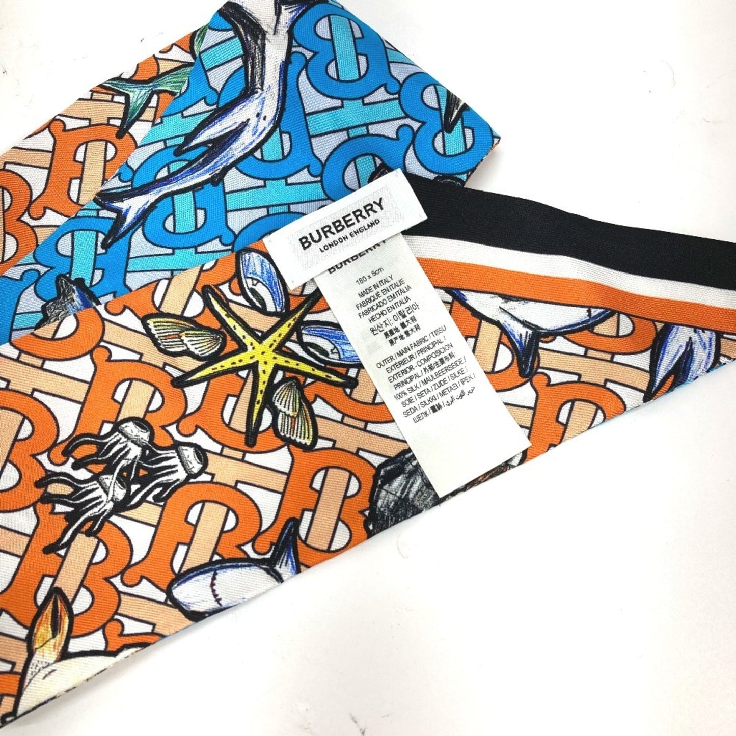 Burberry blue  Silk Scarf (Pre-Owned)