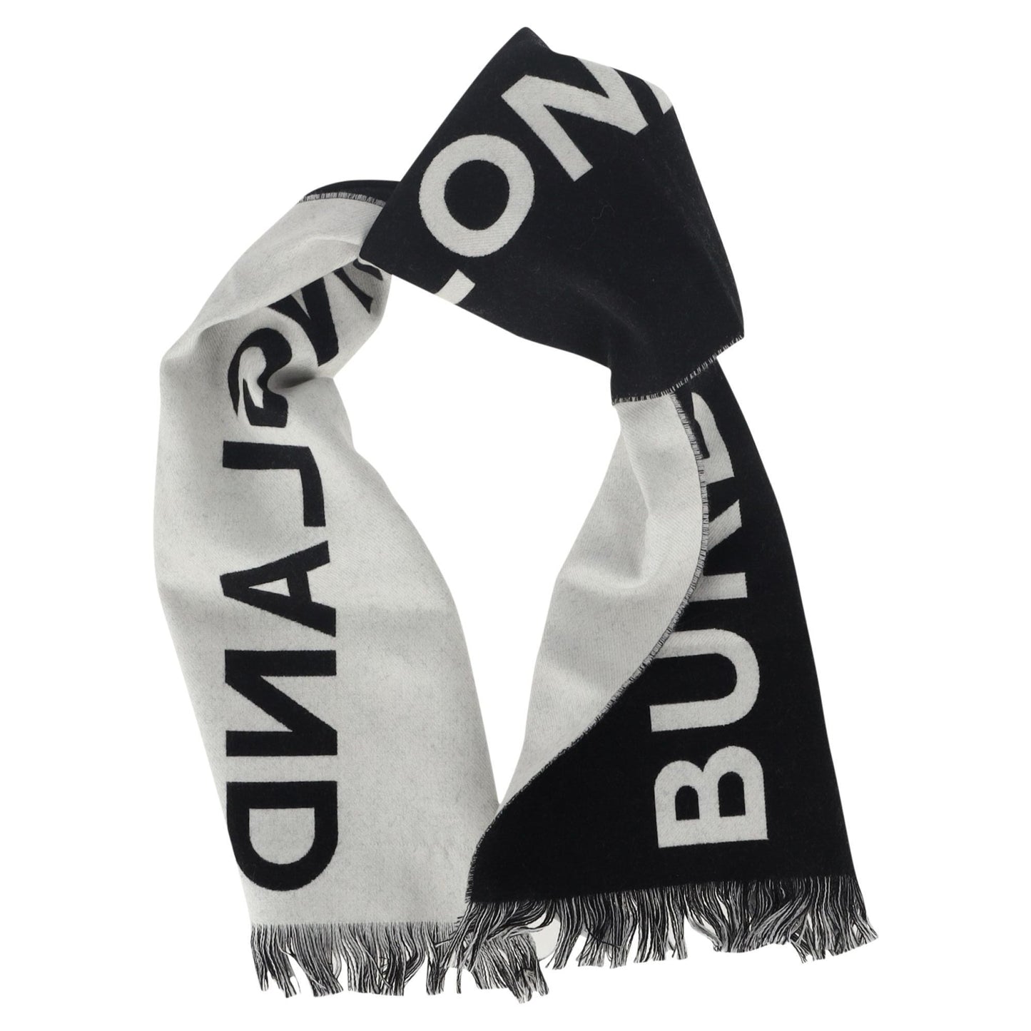 Burberry Logo Scarf in Black Wool