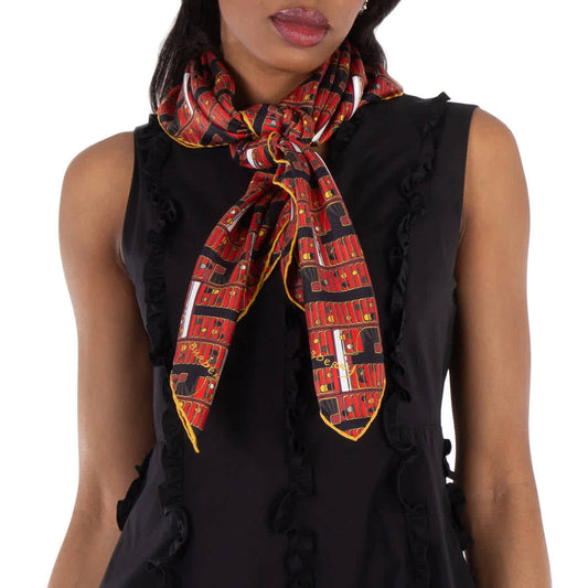 Burberry Bus Silk Scarf In Pillar