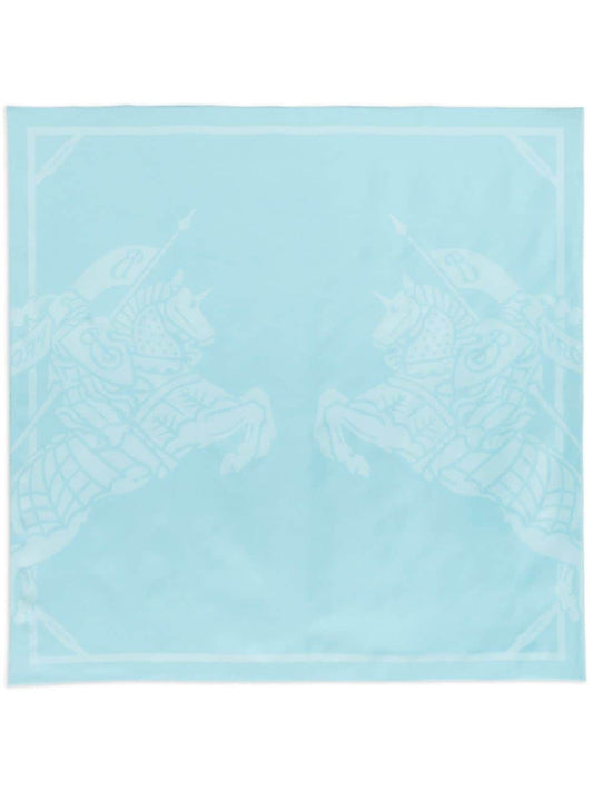 Burberry EKD Twin Knights Print Silk Scarf