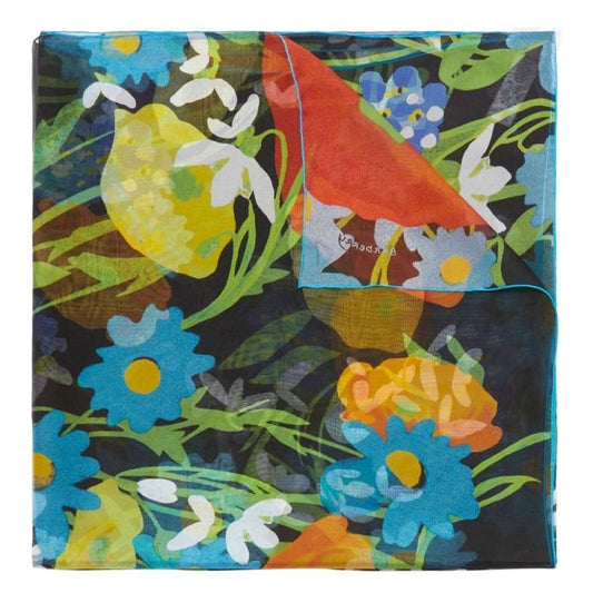 Burberry Poppy Garden Floral Print Silk Scarf
