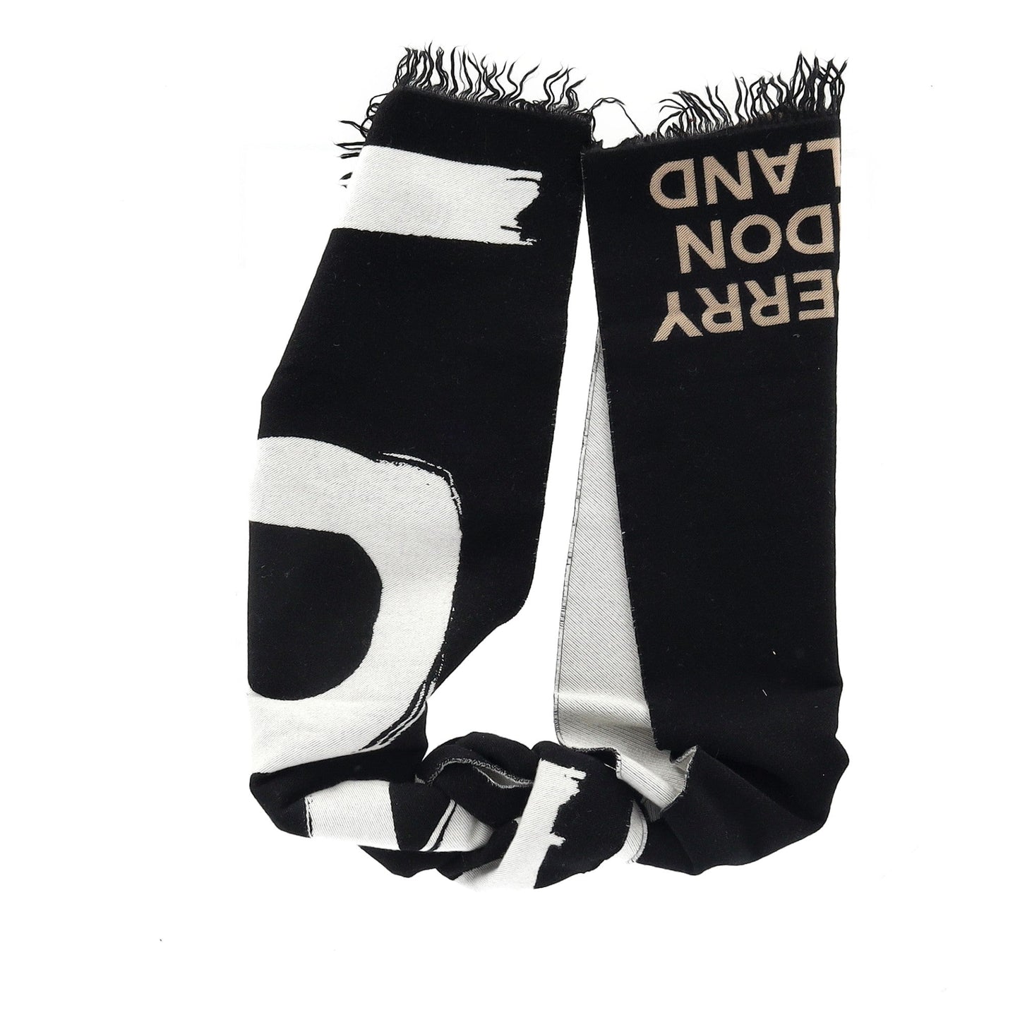 Burberry Love Logo Football Scarf in Black Wool