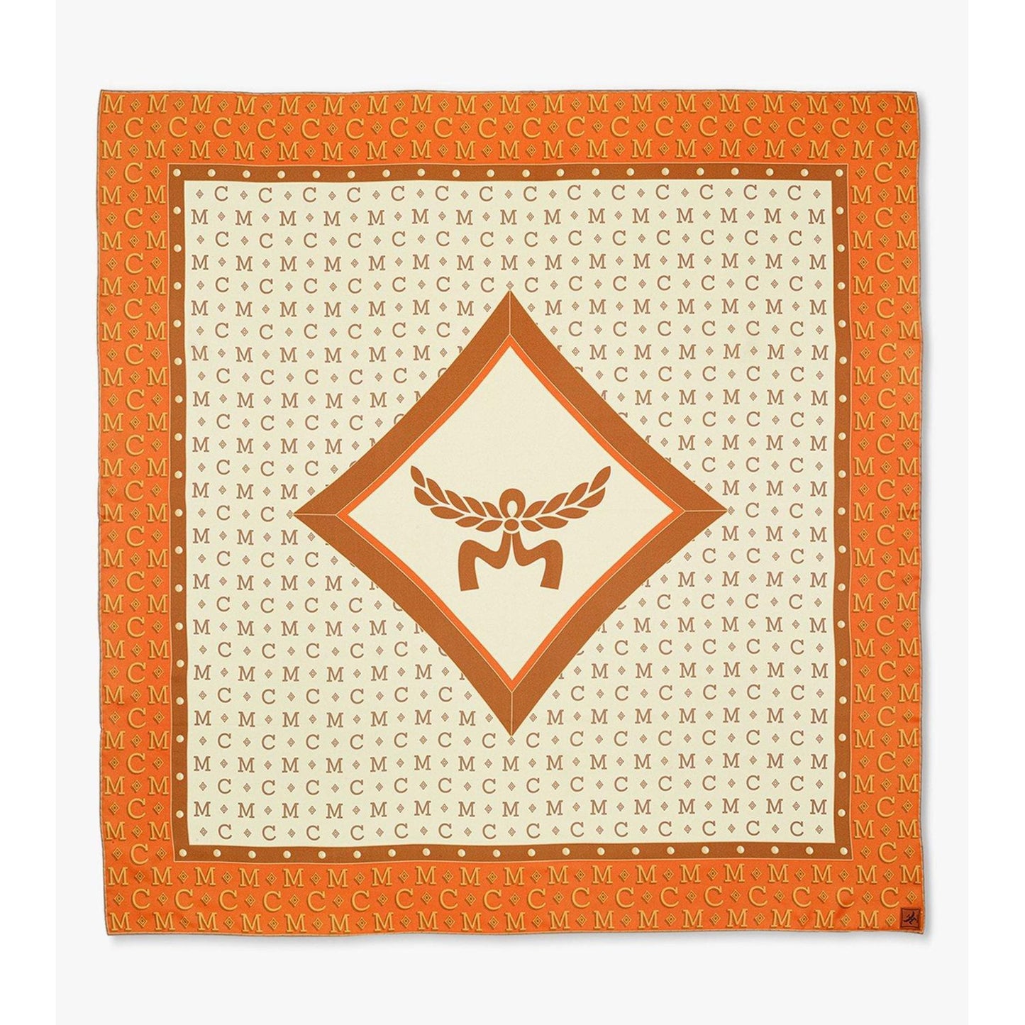 Diamond Monogram Scarf In Organic Silk