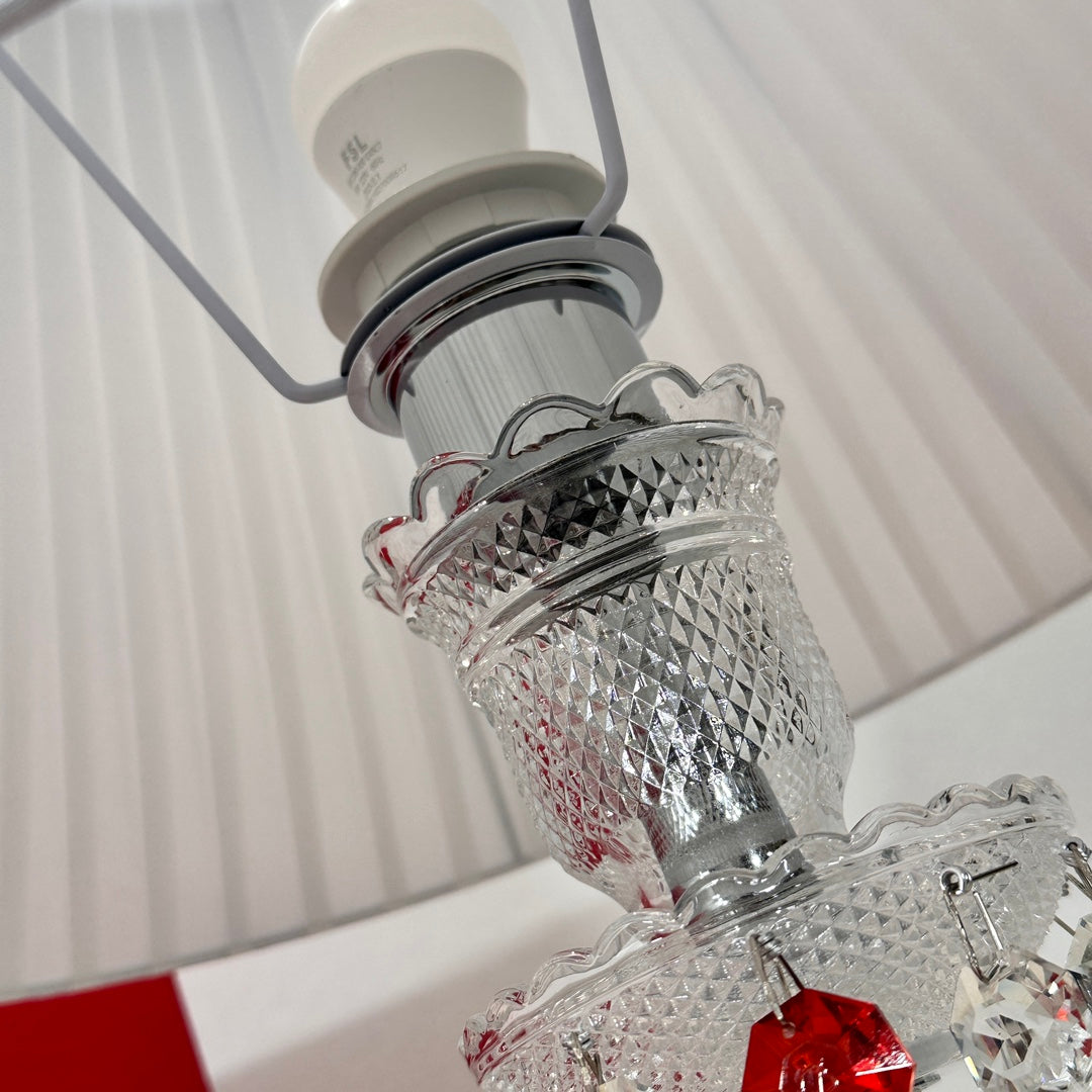 Baccarat Torch Table Lamp - White Crystal and Metal Fusion