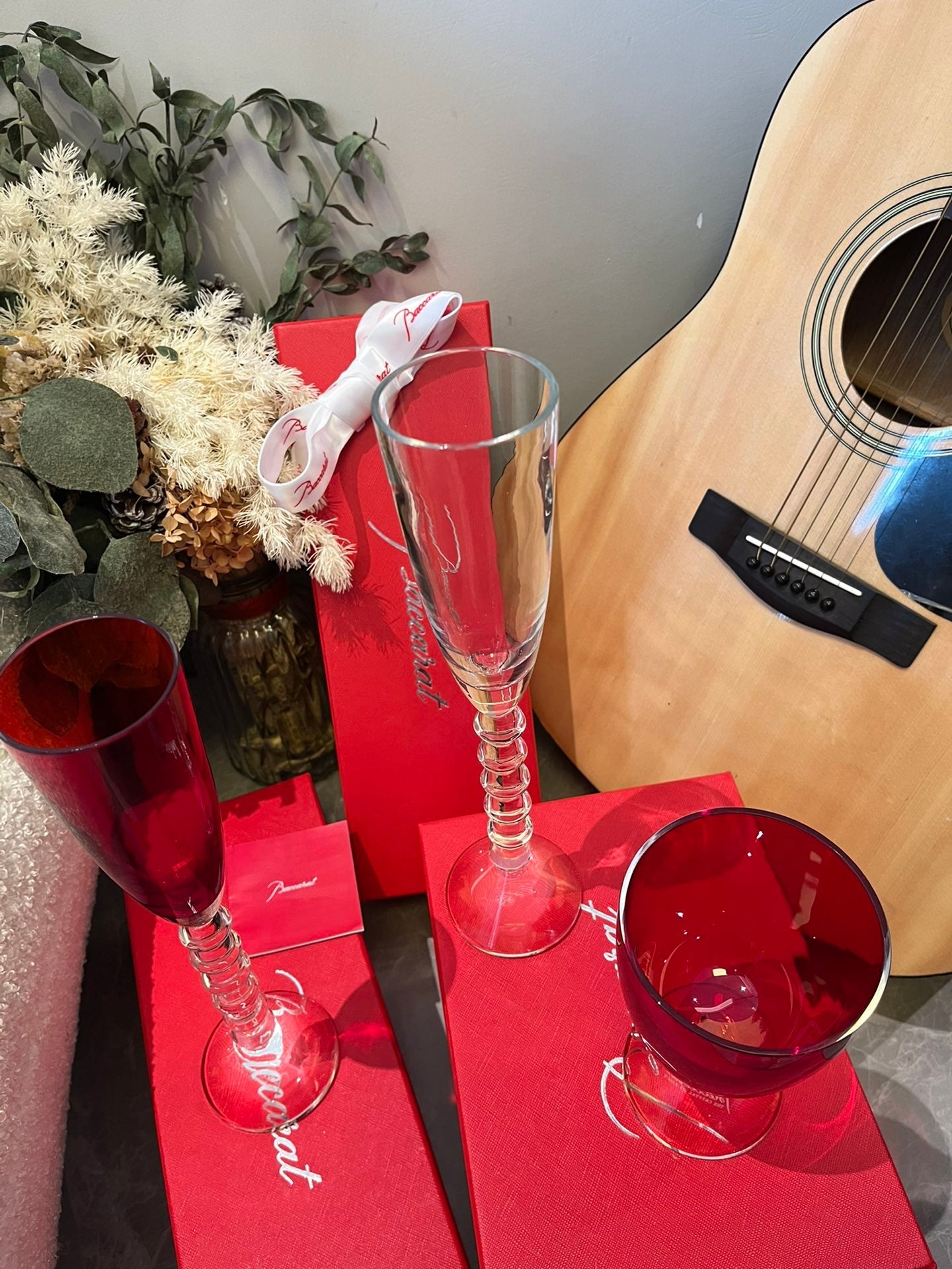 Baccarat VEGA Star Series Short-Stem Champagne Glass Red