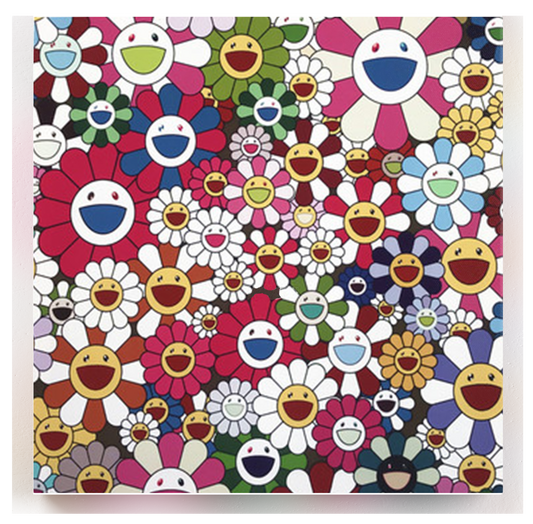 WHITE MURAKAMI CANVAS PRINT
